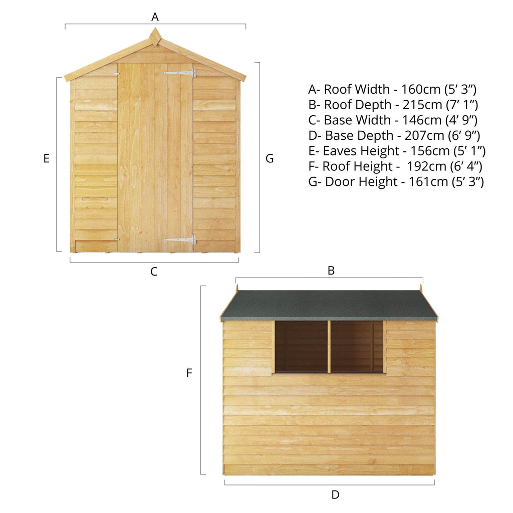 Shiplap Apex Single Door Wooden Shed