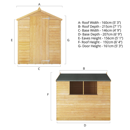 Shiplap Apex Single Door Wooden Shed