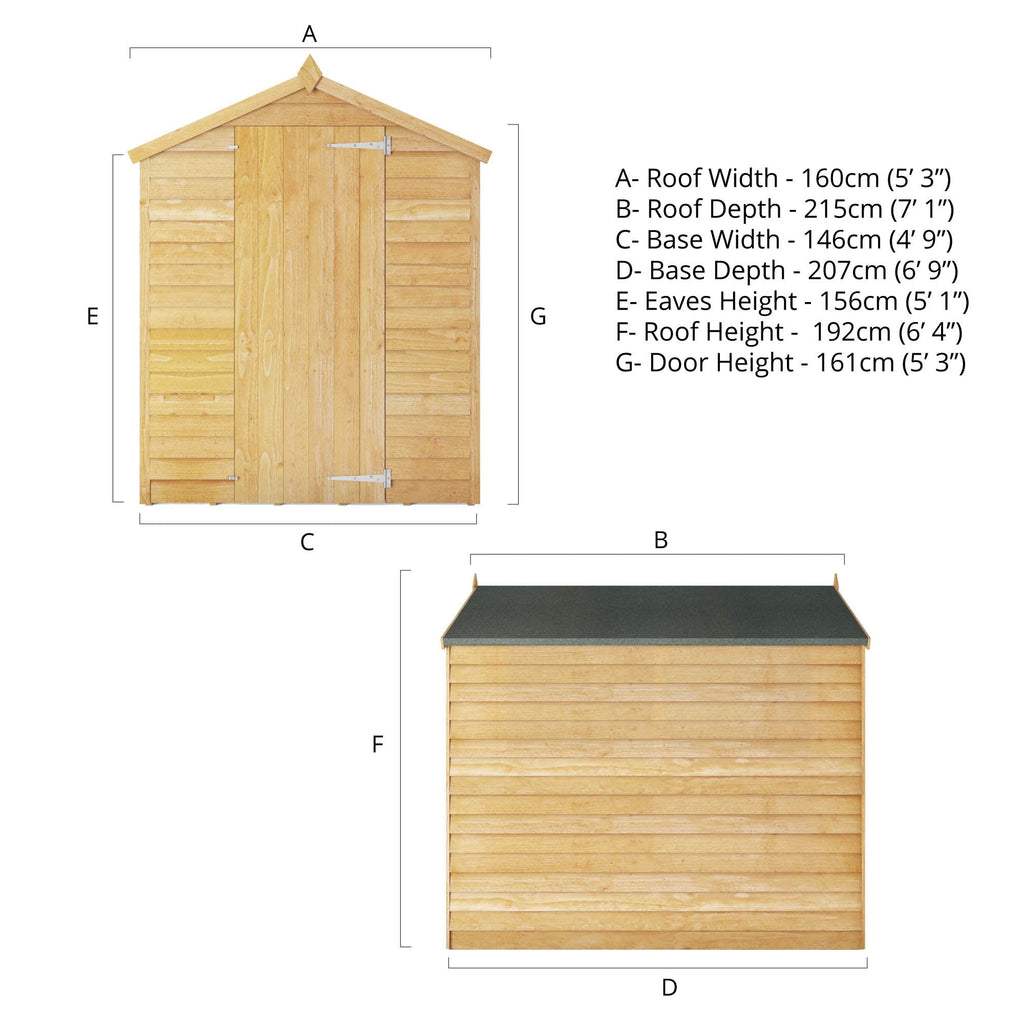 Shiplap Apex Single Door Wooden Shed