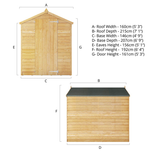 Shiplap Apex Single Door Wooden Shed