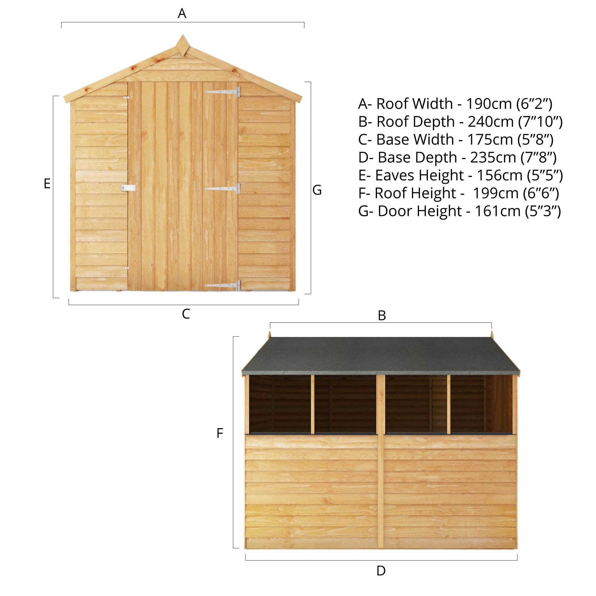 Shiplap Apex Single Door Wooden Shed