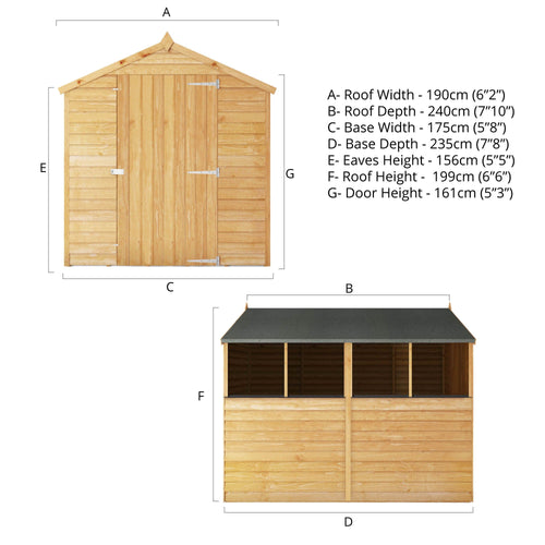 Shiplap Apex Single Door Wooden Shed