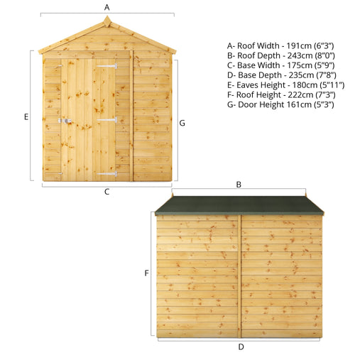 Shiplap Apex Single Door Wooden Shed