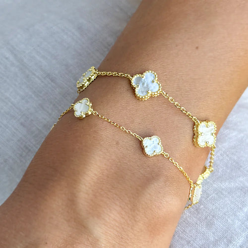 Сребърна гривна - Alhambra Pearl YG 5