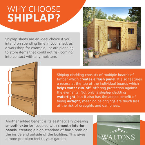 Shiplap Apex Single Door Wooden Shed